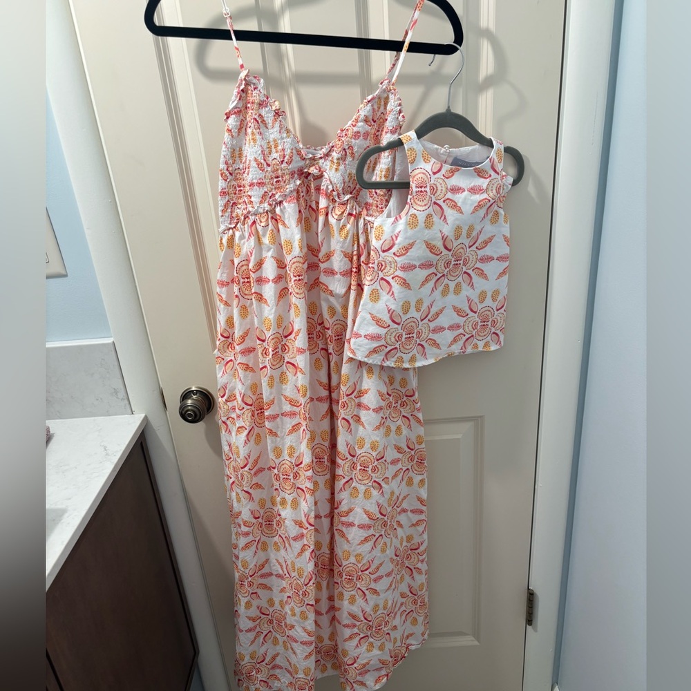 Hill House White Dress with Pink and Yellow Floral Print